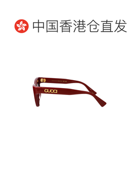 1h可退 香港直邮Gucci 古驰 女士 酒红色 Rectangular 太阳镜 GG1