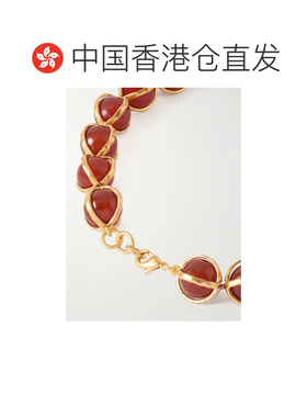 1h可退 香港直邮Jil Sander 吉尔 桑达 女士 镀金玛瑙石珠饰项链