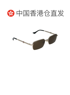 1h可退 香港直邮Gucci 古驰 男士 金色 Rectangular 太阳镜 GG149
