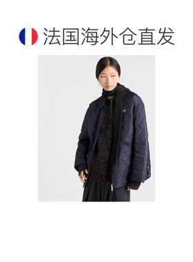 自营欧洲直邮PRADA普拉达 女士羊毛黑色三角巾围巾