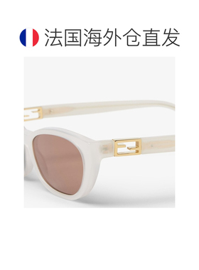 自营欧洲直邮Fendi芬迪 Baguette女士奶油白色醋酸纤维猫眼太阳镜
