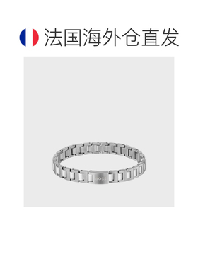 自营欧洲直邮Hugo Boss 男士银色不锈钢logo标识磁吸搭扣手链配饰