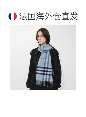 自营欧洲直邮Burberry博柏利 女士河堤色羊绒格纹流苏围巾