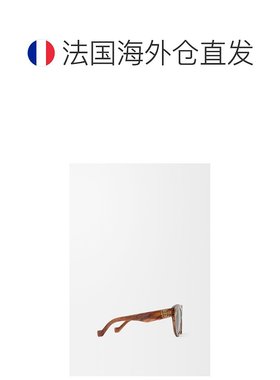 自营1h可退 欧洲直邮Loewe罗意威 女士奶棕色醋酸纤维梯形太阳镜