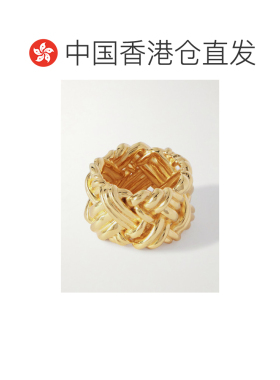 1h可退 香港直邮Bottega Veneta 葆蝶家 女士 编织镀金银色戒指 7