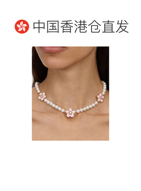 1h可退 Self-Portrait 珐琅花朵珍珠项链 PF26639N