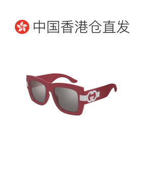 香港直邮Gucci 古驰 女士 几何框太阳镜 GG1688S red红色 舒适时