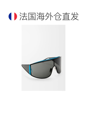 自营欧洲直邮LOEWE罗意威 Speed Shield女士黑色/蓝色金属太阳镜