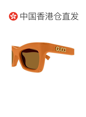 1h可退 香港直邮Gucci 古驰 女士 几何框太阳镜 GG1773S orange橙