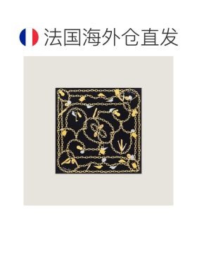 自营欧洲直邮Givenchy纪梵希 Lucky Charms女士黑色丝绸方巾围巾