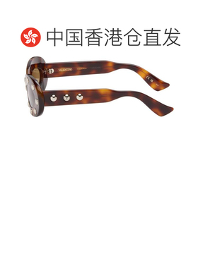 1h可退 香港直邮valentino 华伦天奴 女士 棕色太阳镜 VG0036S002