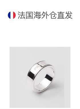 自营欧洲直邮Prada普拉达 男士银色925银字母logo刻字戒指银戒指