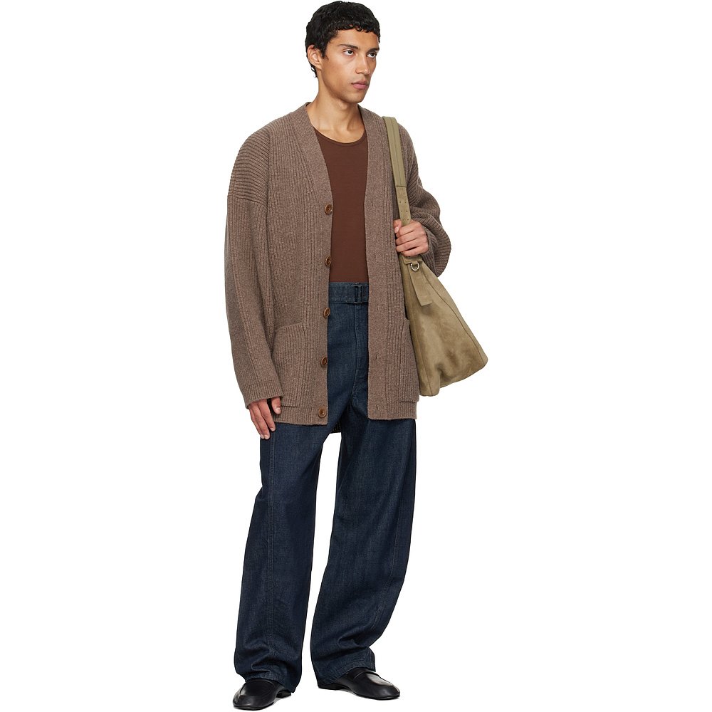 1h可退 香港直邮Lemaire 男士 海军蓝 Twisted Belted 牛仔裤 PA3 - 图2