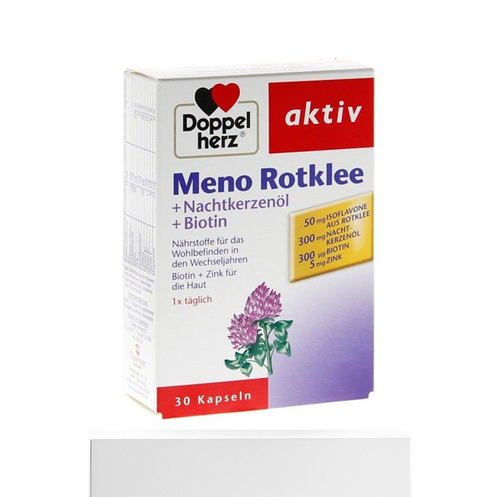 欧洲直邮德国双心Doppelherz女士更年期红三叶草月见草油胶囊30粒,淘宝优惠券,粉丝福利购,淘宝优惠卷