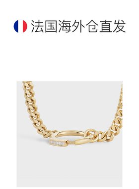 自营1h可退 欧洲直邮CELINE赛琳 女士棕色黄金/钻石项链