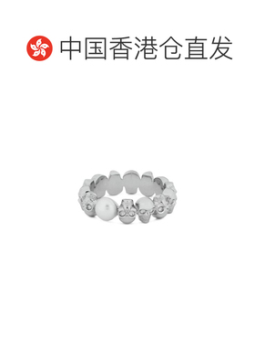 香港直邮mcqueen 亚历山大 麦昆 男士 MOTIF 银色色调骷髅头珍珠