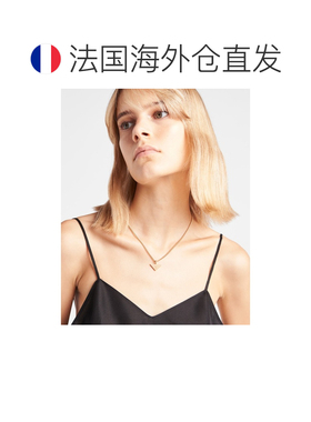 自营欧洲直邮Prada普拉达 Eternal Gold系列金色黄金三角标识项链