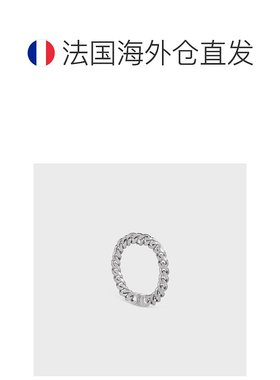 欧洲直邮CELINE(思琳) 男士TRIOMPHE GOURMETTE铑银色饰面黄铜手