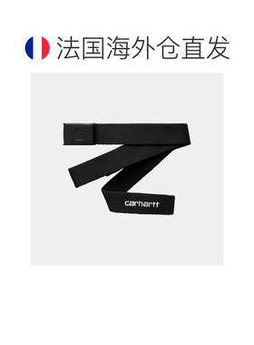 自营欧洲直邮Carhartt WIP 黑色/白色聚酯帆布C标志腰带男女通用