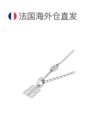 自营欧洲直邮Balenciaga巴黎世家 Nano女士银色黄铜BB标识吊坠项