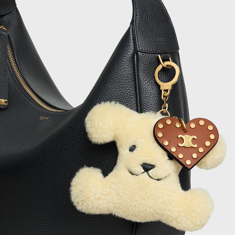 欧洲直邮Celine (2025) POM-POM TRIOMPHE 包袋配饰 羊毛和小牛皮,淘宝优惠券,粉丝福利购,淘宝优惠卷