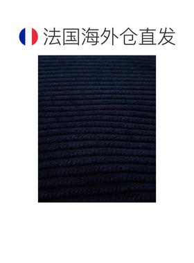 自营欧洲直邮PRADA普拉达 女士蓝色灯芯绒三角珐琅徽标配饰渔夫帽
