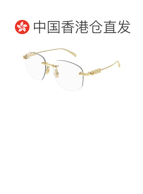 1h可退 香港直邮Gucci 古驰 女士 金色 Block Text Square Rimles