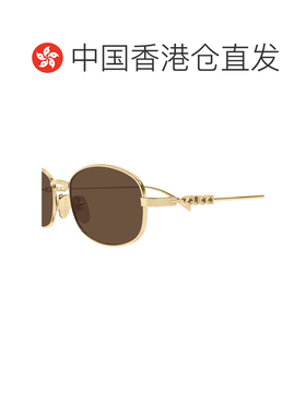 1h可退 香港直邮Gucci 古驰 男士 金色 Oval Frame 太阳镜 GG1940