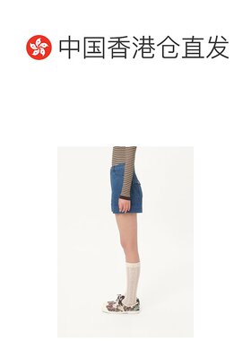 香港直邮Valentino 腰带环牛仔短裤 BDD18S94C华【付后1h可退】