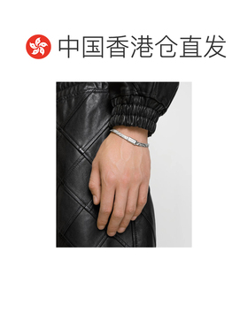 香港直邮BURBERRY 男士手链手镯 81225261 SS2026 银色 格纹手镯