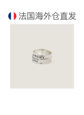 自营欧洲直邮Givenchy纪梵希 Tape男士古银色金属珐琅戒指