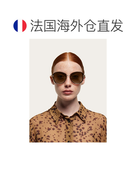 自营欧洲直邮Ferragamo菲拉格慕 女士金色金属猫眼太阳镜