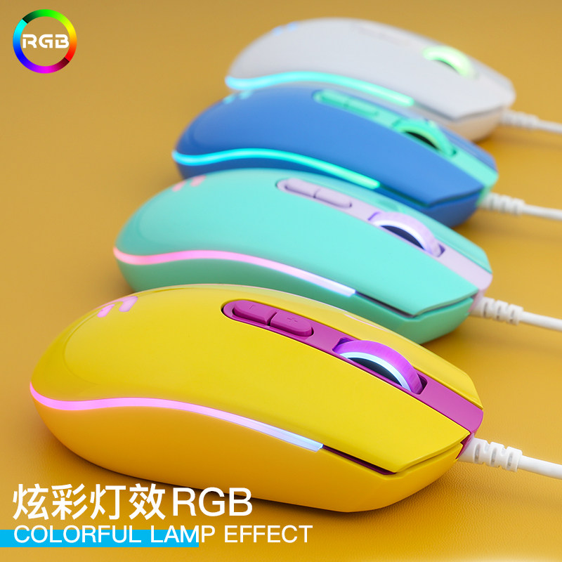 迪摩F17有线鼠标游戏鼠标RGB炫彩电竞宏编程LOL绝地求生吃鸡鼠标