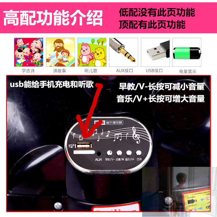 小猪新款电动摩托车佩奇宝宝三轮车 森艾模玩儿童电动车