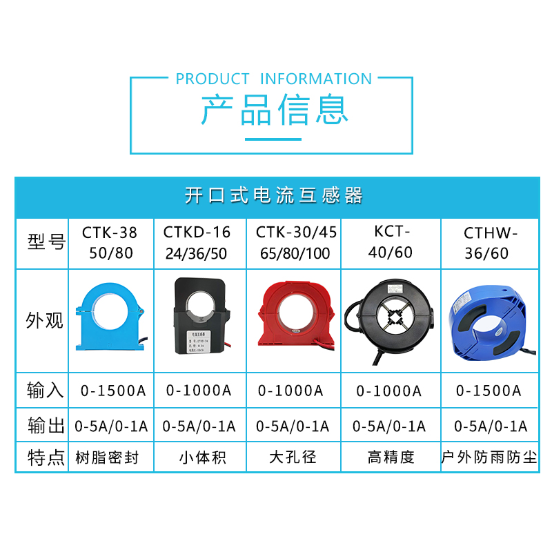 开口式电流互感器三相交流户外防雨型100-1500A/5A卡扣开启开合式 - 图0