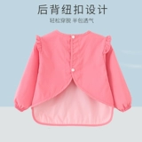 Дышащий нагрудник для девочек, детский водонепроницаемый фартук для еды, анти-грязь, сзади на завязках, с карманом