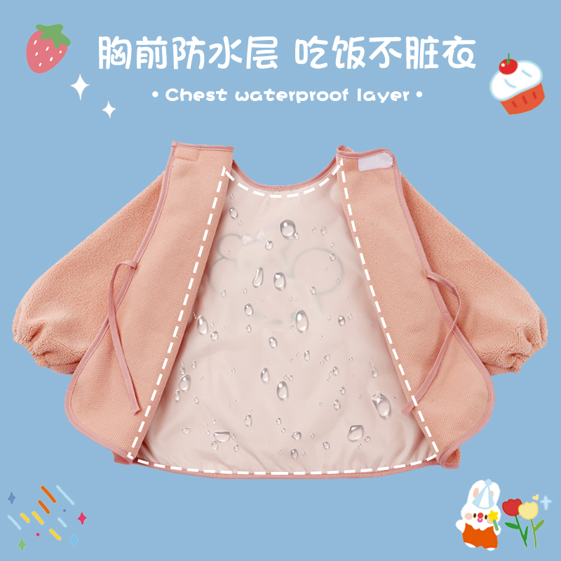 Autumn and winter thickened pearl velvet baby coveralls