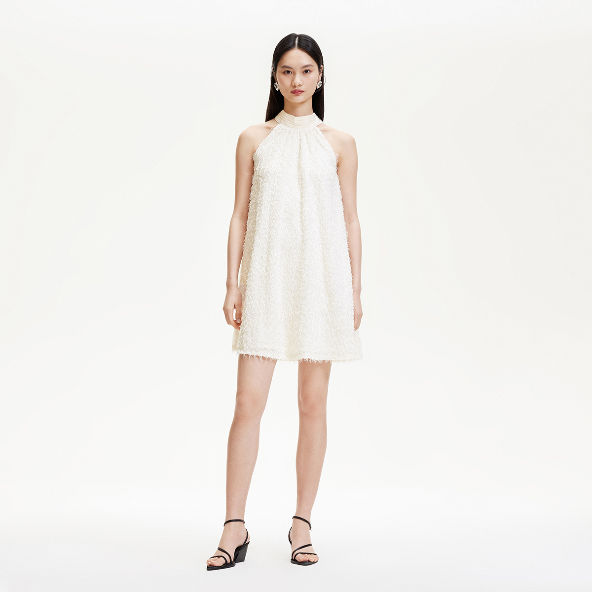 Vero Moda奥莱连衣裙2025夏季新款商场同款羽毛纱肌理感面料缎面 - 图0