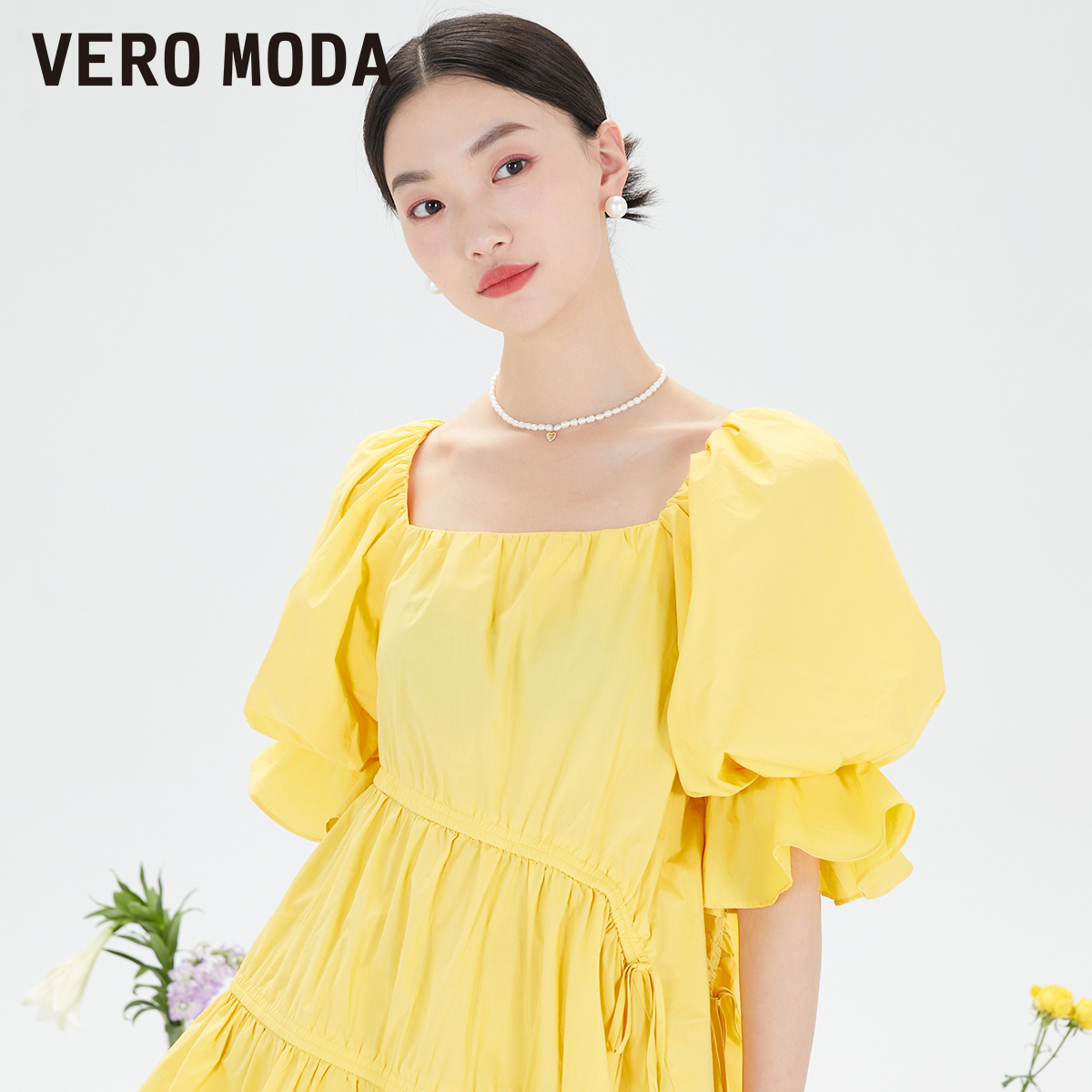 Vero Moda奥莱连衣裙子夏季清仓甜美泡泡袖宽松高光公主裙女-图3