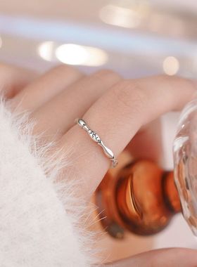 小鱼足银个性999做旧手饰纯银ins