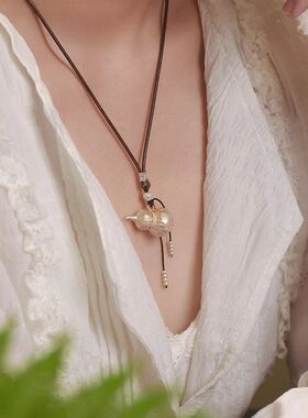 饰品元财新款长款葫芦吊坠吉灵