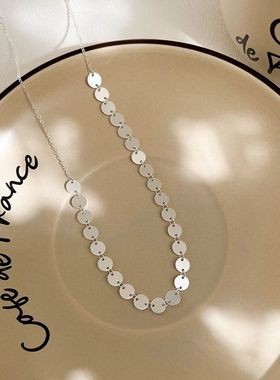 纯银锁骨新款百搭气质亮片2023