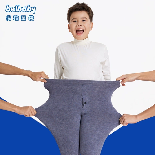 Детские базовые удерживающие тепло штаны, бархатное термобелье для мальчиков, подходит для подростков, большой размер