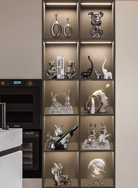 轻奢创意电镀工艺品树脂摆件客厅办公室酒柜装饰品乔迁礼品