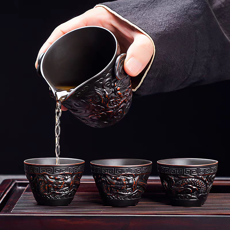 Purple pottery Xianglong Quik Cup Kung Fu Travel Tea Set High-end Light Luxury Home Outdoor Tea Maker Chinese Retro