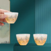 Jade porcelain travel tea set portable outdoor camping quick cup tea set one pot three cups storage bag
