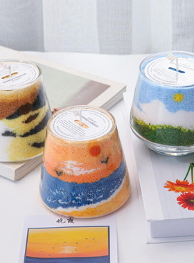 DIY沙画蜡烛冰花蜡蜡烛材料