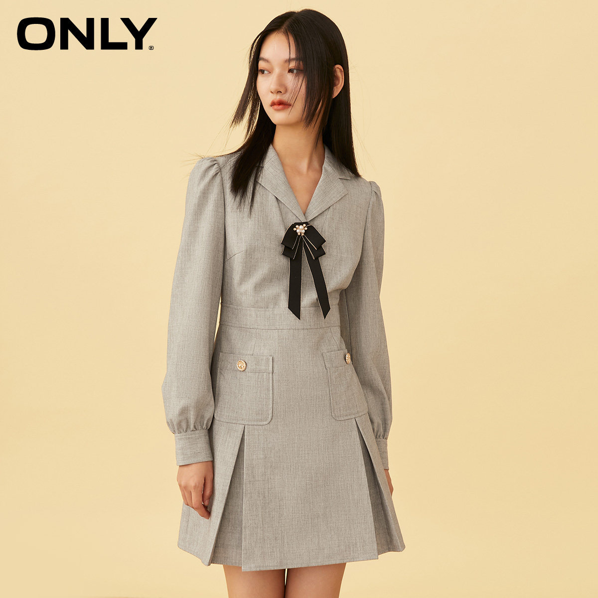 only2021秋季新款法式赫本风连衣裙 ONLYoutlets店连衣裙