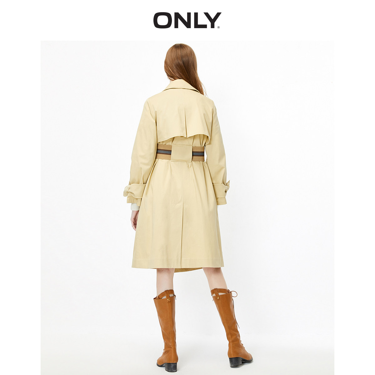 only奥莱春季中长款宽松气质收腰 ONLYoutlets店风衣