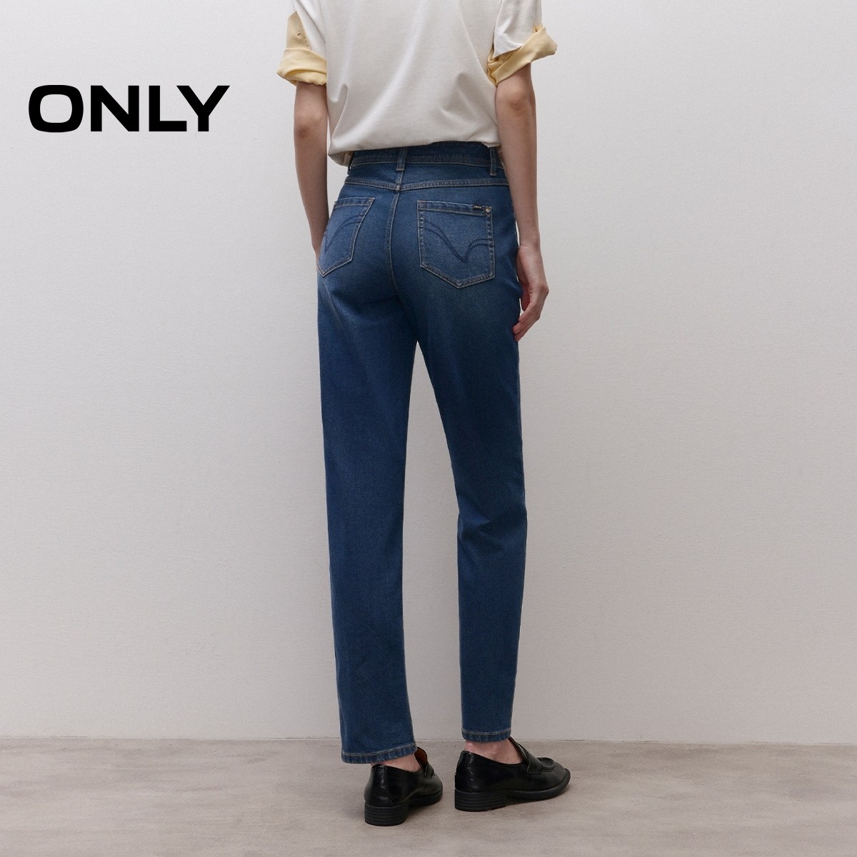 ONLY2025秋冬新款舒适显瘦小个子修身高腰直筒裤九分裤牛仔裤女,淘宝优惠券,粉丝福利购,淘宝优惠卷